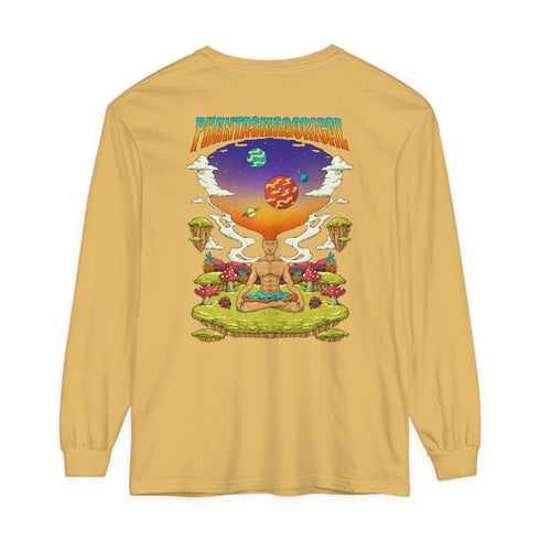 Namaste - Unisex (Back design) - Garment-dyed Long Sleeve T-Shirt